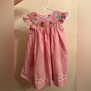 Silly Goose hand smocked bunny dress